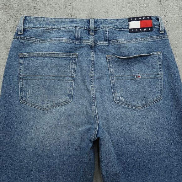 Tommy Jeans Women's 16 Blue High-Rise Denim Pants 27" Inseam Distressed - Picture 13 of 16